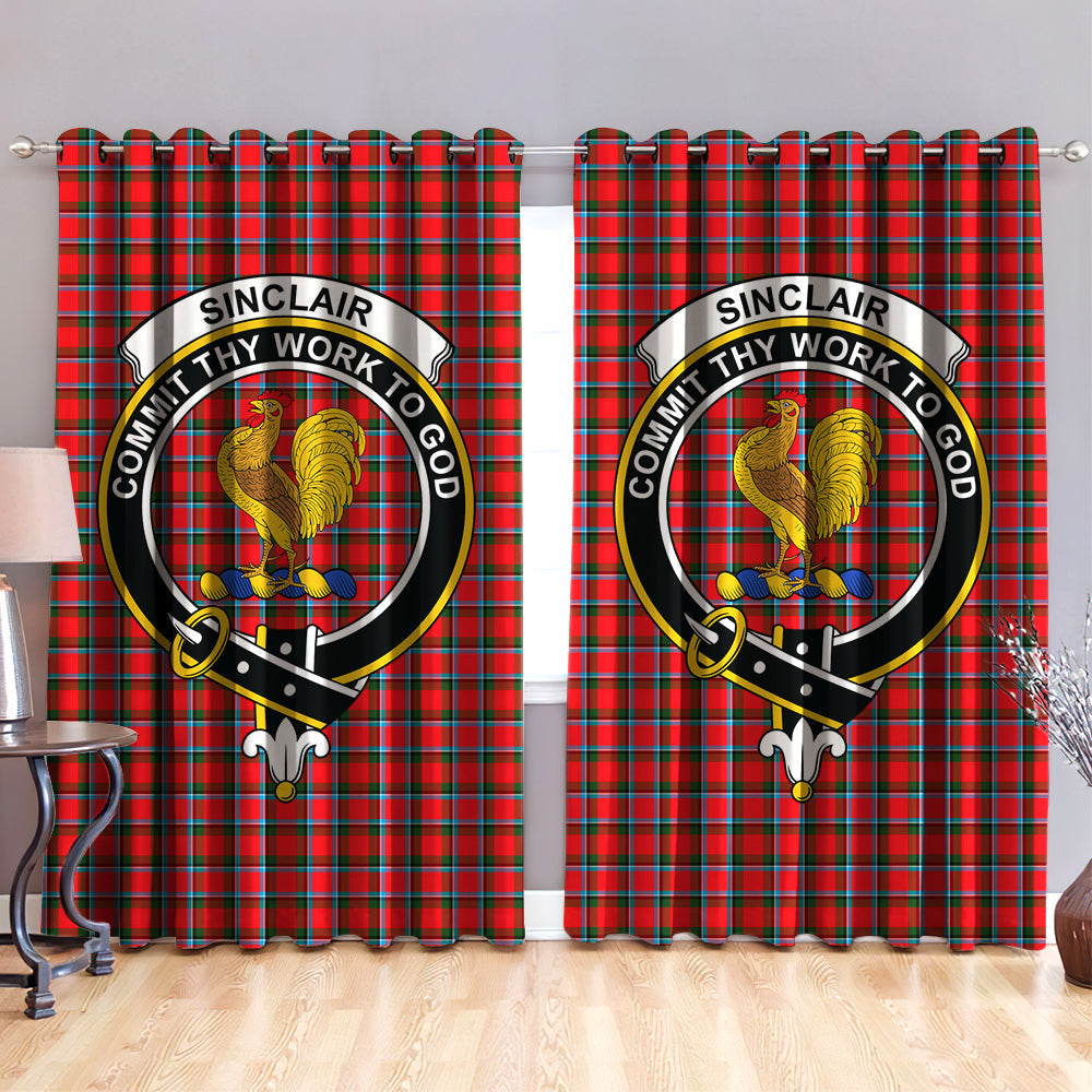 Sinclair Modern Clan Badge Tartan Classic Window Curtain