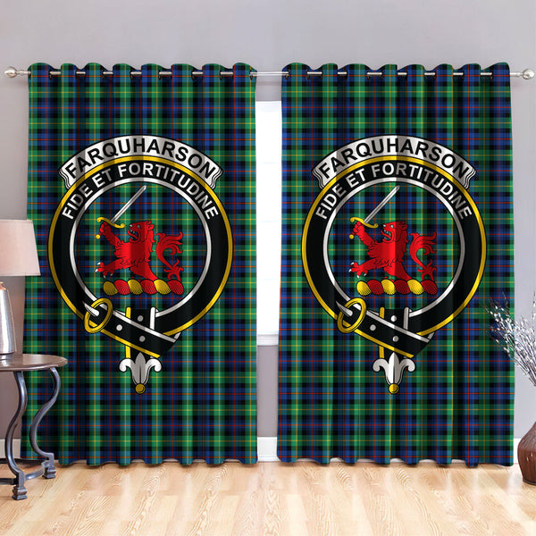 Farquharson Ancient Clan Badge Tartan Classic Window Curtain