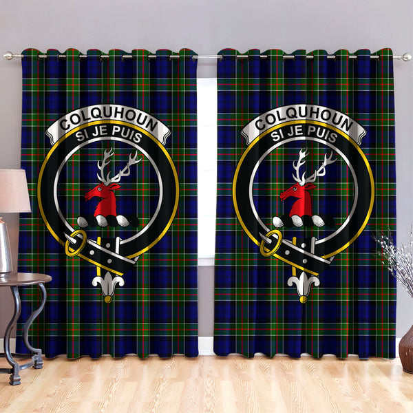 Colquhoun Modern Clan Badge Tartan Classic Window Curtain