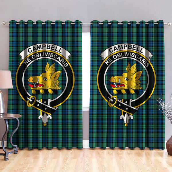 Campbell Ancient 02 Clan Badge Tartan Classic Window Curtain