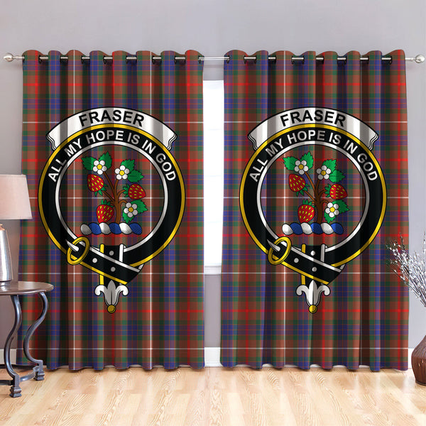 Fraser Hunting Modern Clan Badge Tartan Classic Window Curtain