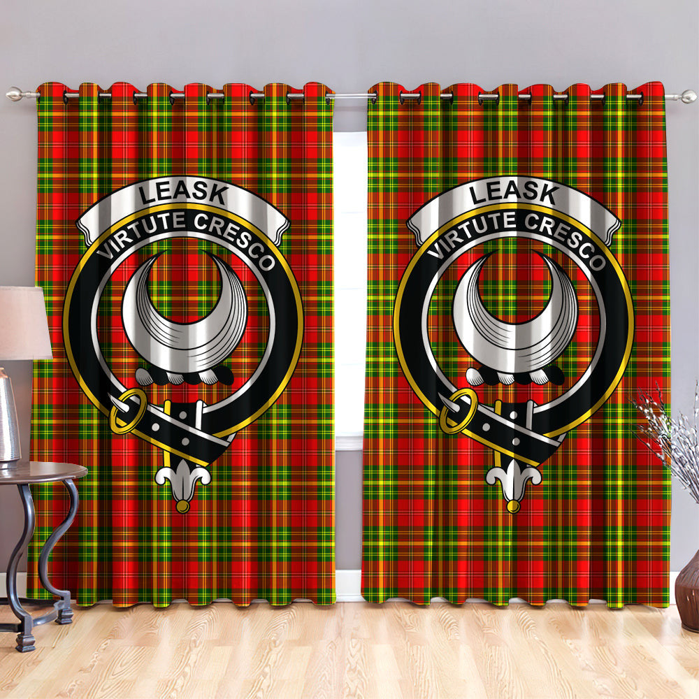 Leask Clan Badge Tartan Classic Window Curtain