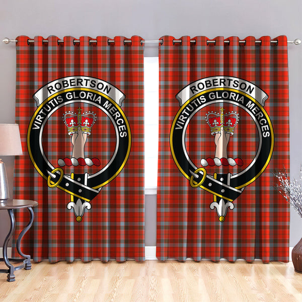 Robertson Weathered Clan Badge Tartan Classic Window Curtain