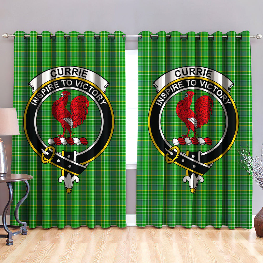 Currie Clan Badge Tartan Classic Window Curtain