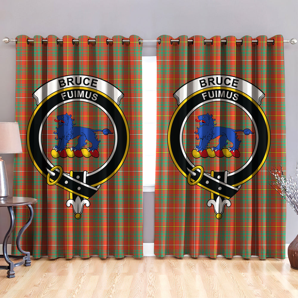 Bruce Ancient Clan Badge Tartan Classic Window Curtain