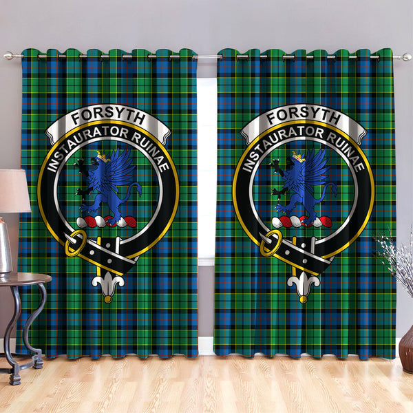 Forsyth Ancient Clan Badge Tartan Classic Window Curtain