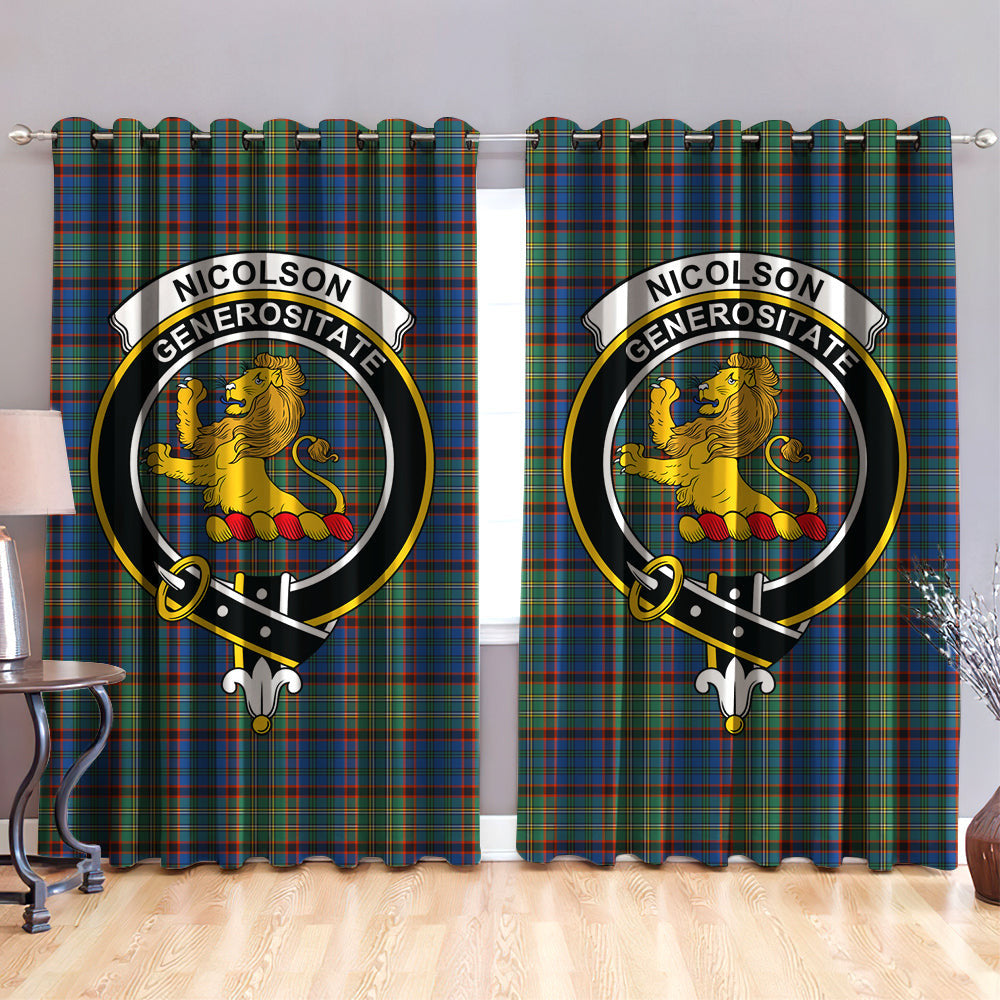 Nicolson Hunting Ancient Clan Badge Tartan Classic Window Curtain