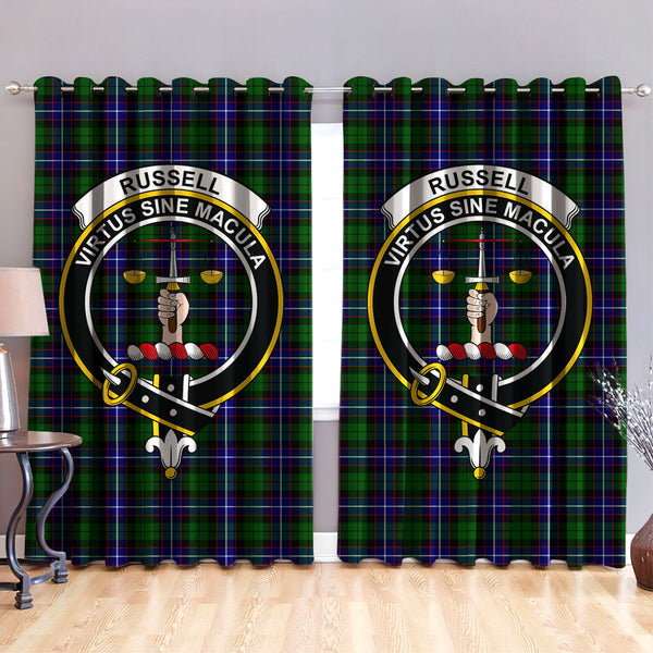 Russell Modern Clan Badge Tartan Classic Window Curtain