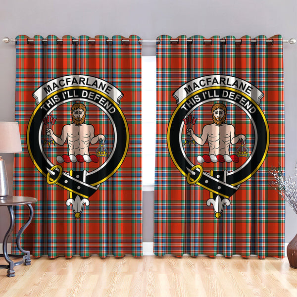 MacFarlane Ancient Clan Badge Tartan Classic Window Curtain