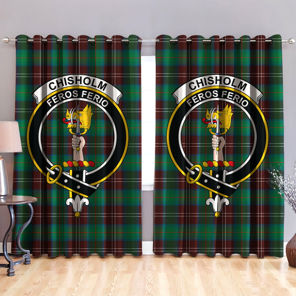 Chisholm Hunting Ancient Clan Badge Tartan Classic Window Curtain