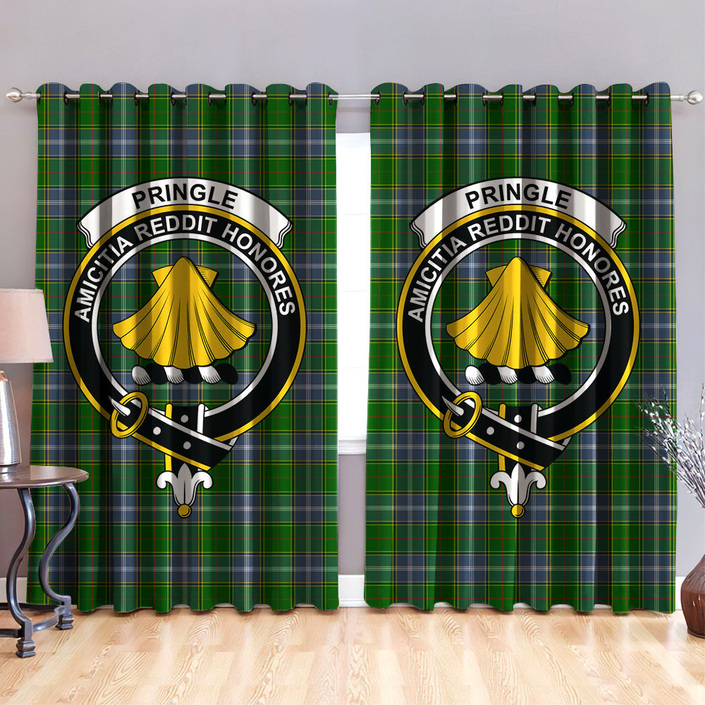 Pringle Clan Badge Tartan Classic Window Curtain