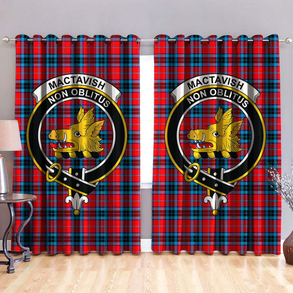 MacTavish Modern Clan Badge Tartan Classic Window Curtain