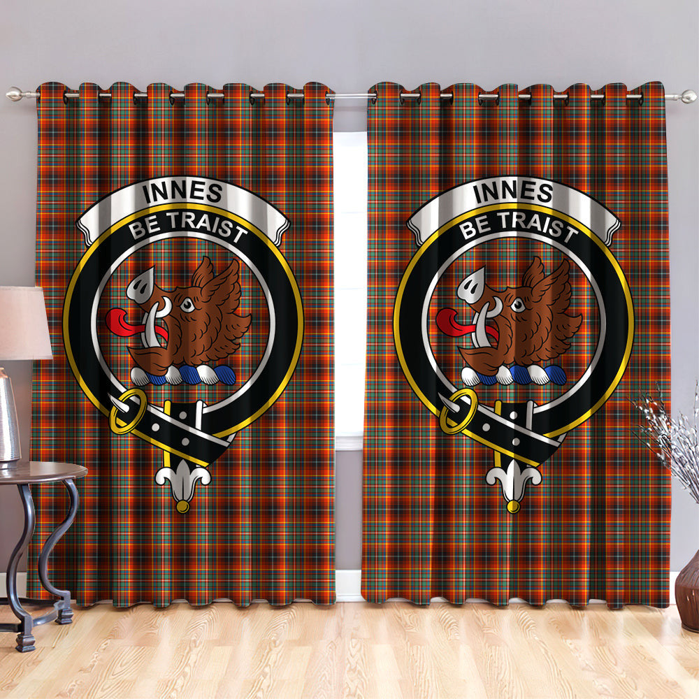 Innes Ancient Clan Badge Tartan Classic Window Curtain