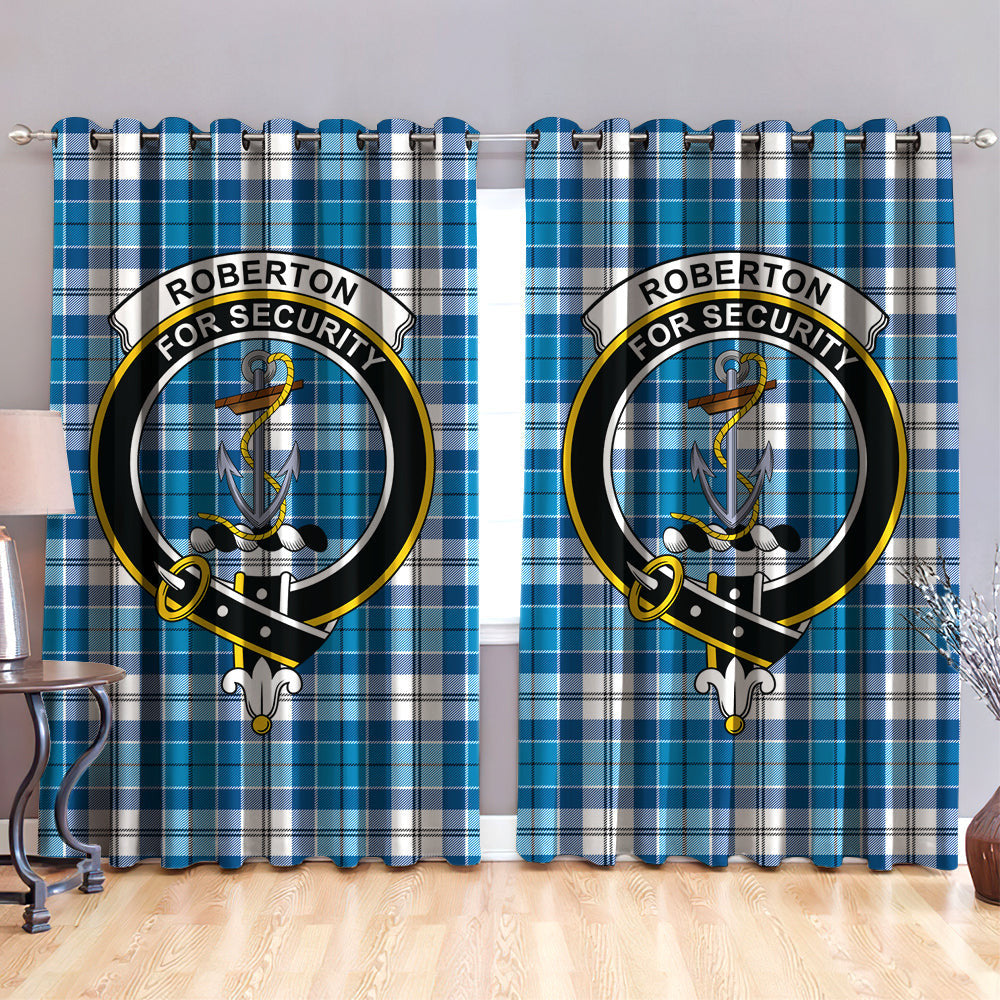 Roberton Clan Badge Tartan Classic Window Curtain