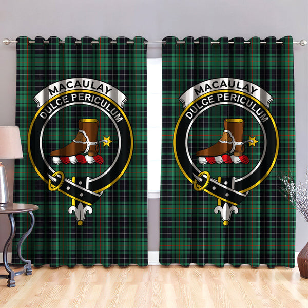 MacAulay Hunting Ancient Clan Badge Tartan Classic Window Curtain