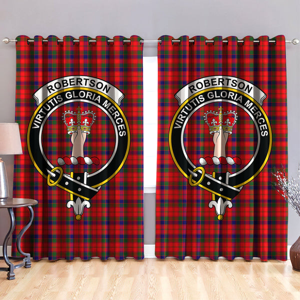 Robertson Modern Clan Badge Tartan Classic Window Curtain