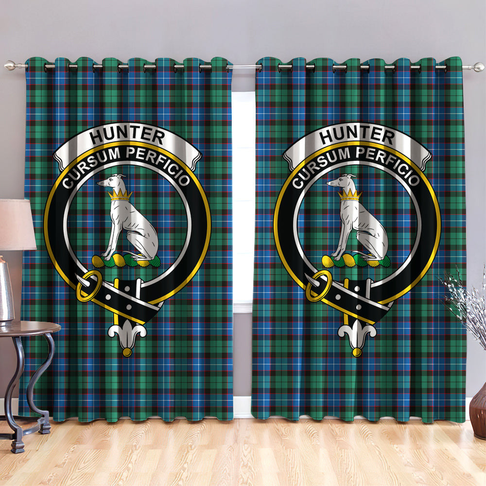 Hunter Ancient Clan Badge Tartan Classic Window Curtain