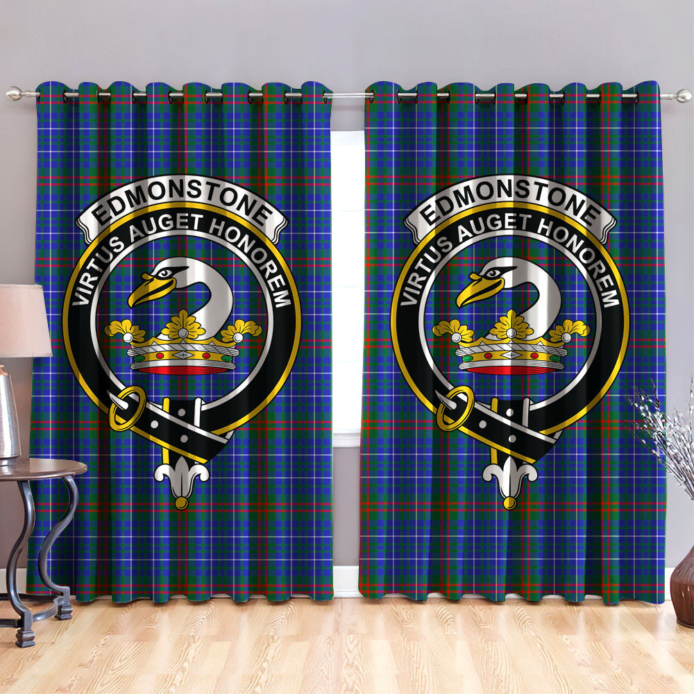 Edmonstone Clan Badge Tartan Classic Window Curtain