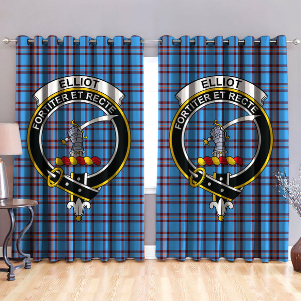 Elliot Ancient Clan Badge Tartan Classic Window Curtain