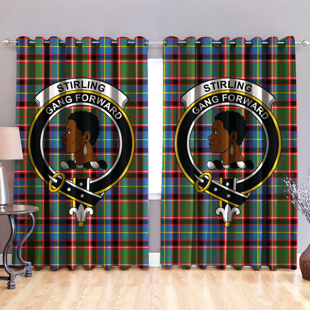 Stirling & Bannockburn District Clan Badge Tartan Classic Window Curtain