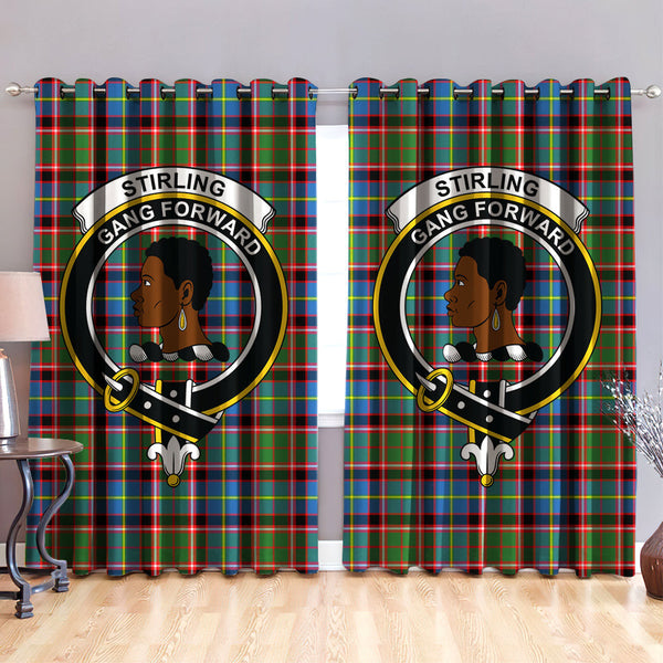 Stirling & Bannockburn District Clan Badge Tartan Classic Window Curtain