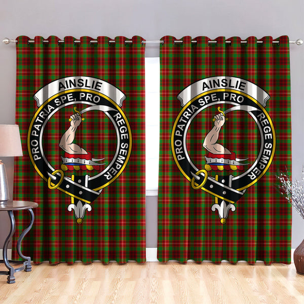 Ainslie Clan Badge Tartan Classic Window Curtain