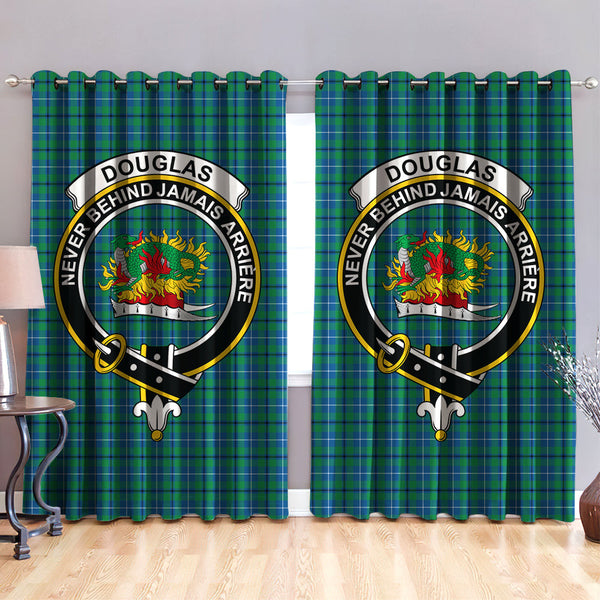 Douglas Ancient Clan Badge Tartan Classic Window Curtain