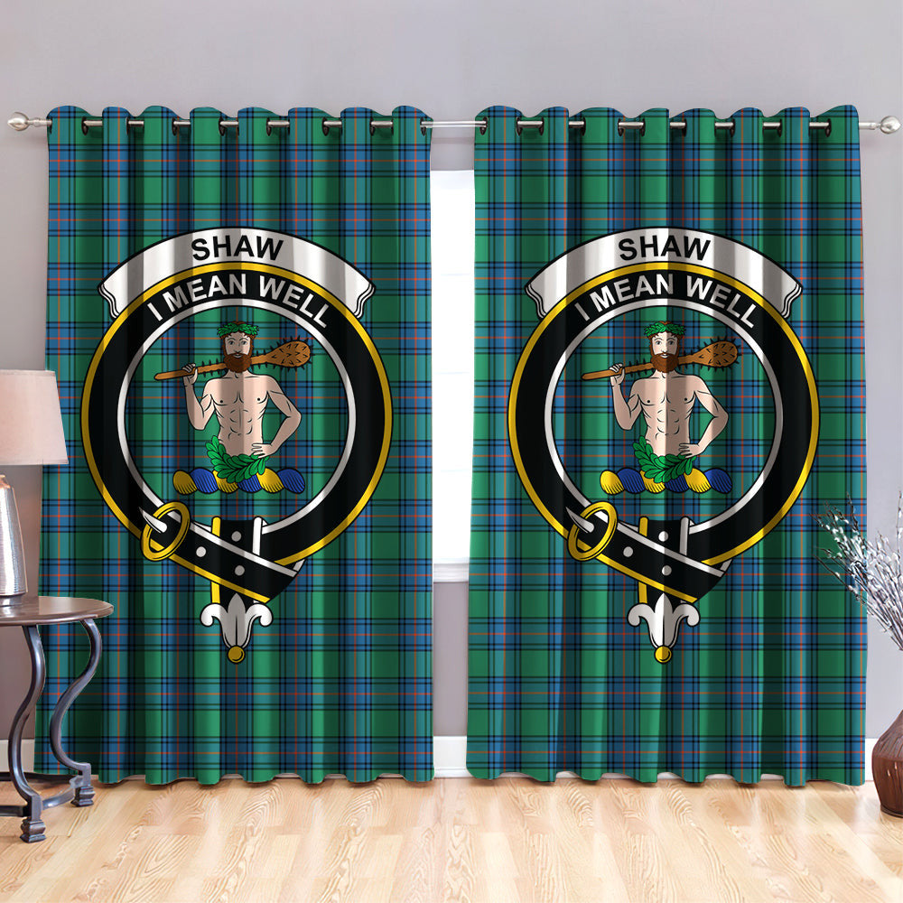 Shaw Ancient Clan Badge Tartan Classic Window Curtain