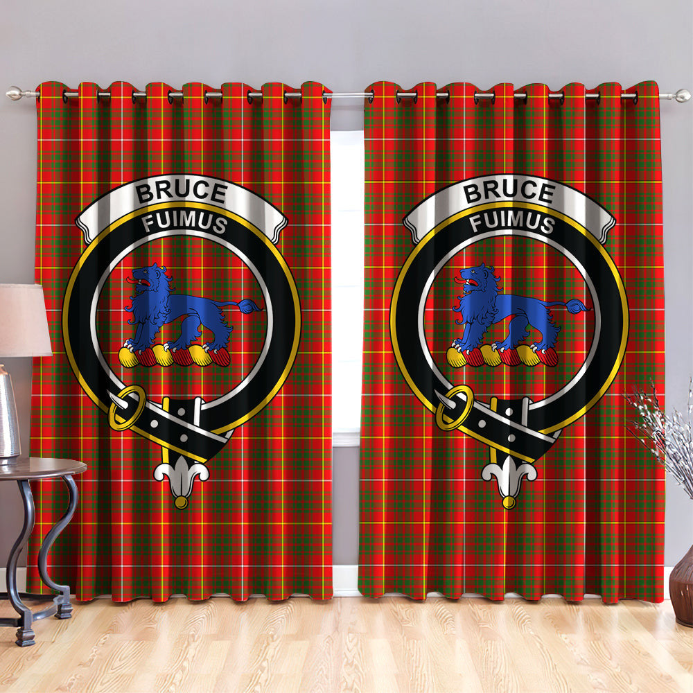 Bruce Modern Clan Badge Tartan Classic Window Curtain