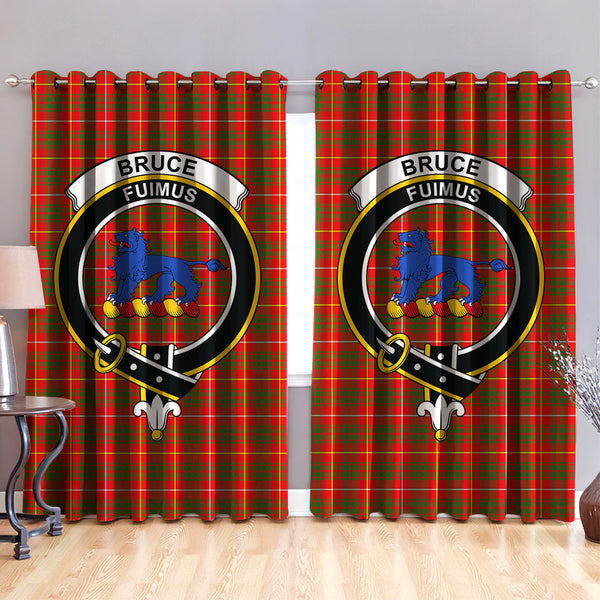 Bruce Modern Clan Badge Tartan Classic Window Curtain