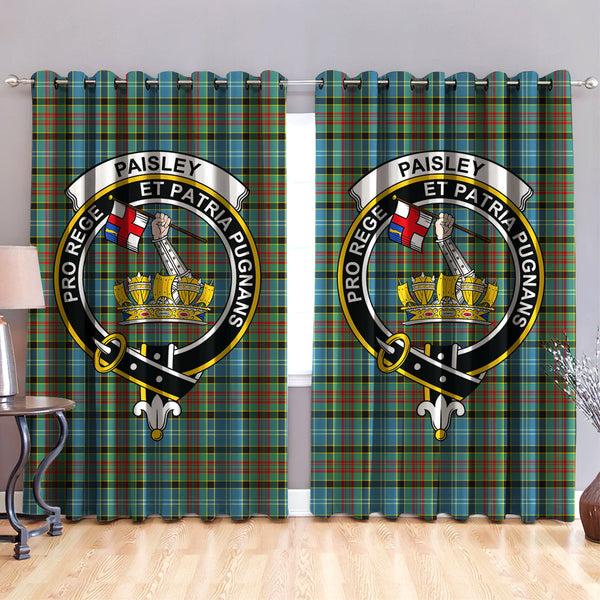 Paisley District Clan Badge Tartan Classic Window Curtain