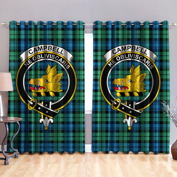 Campbell Ancient 01 Clan Badge Tartan Classic Window Curtain