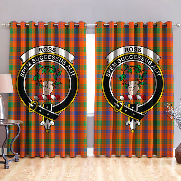 Ross Ancient Clan Badge Tartan Classic Window Curtain