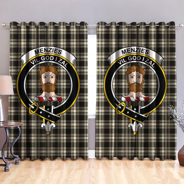 Menzies Black & White Ancient Clan Badge Tartan Classic Window Curtain