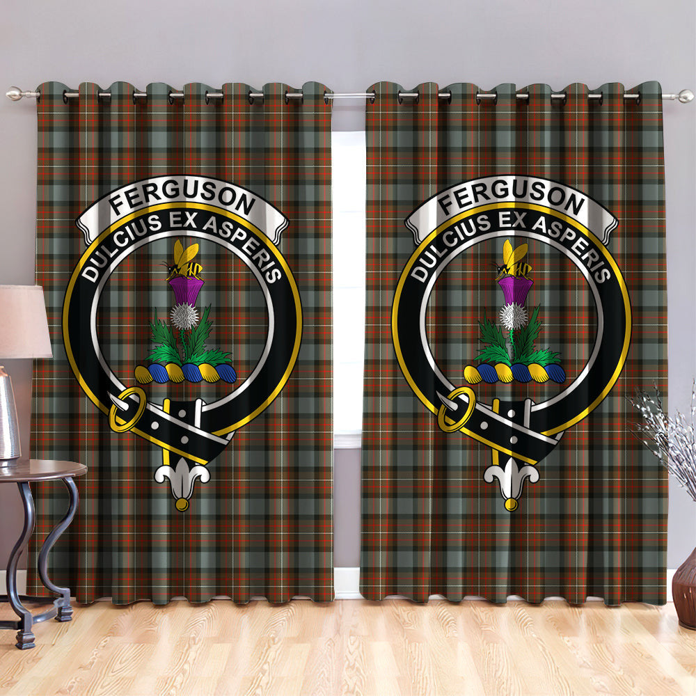 Fergusson Weathered Clan Badge Tartan Classic Window Curtain