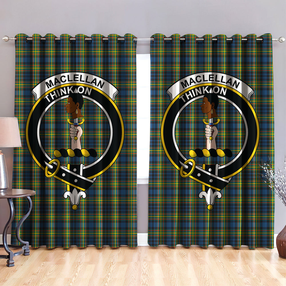 MacLellan Ancient Clan Badge Tartan Classic Window Curtain