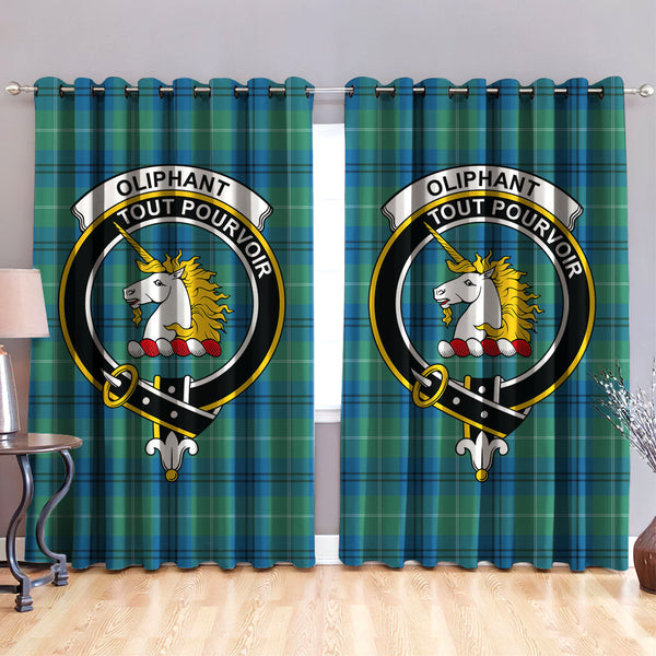 Oliphant Ancient Clan Badge Tartan Classic Window Curtain