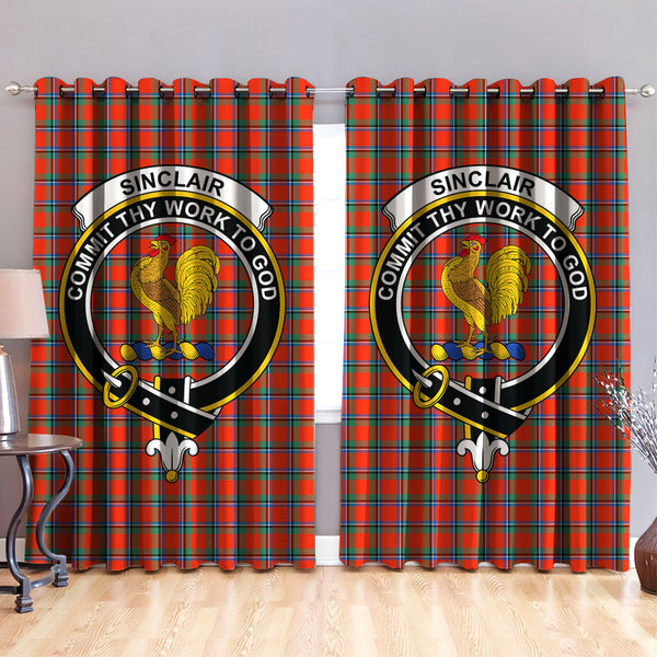 Sinclair Ancient Clan Badge Tartan Classic Window Curtain