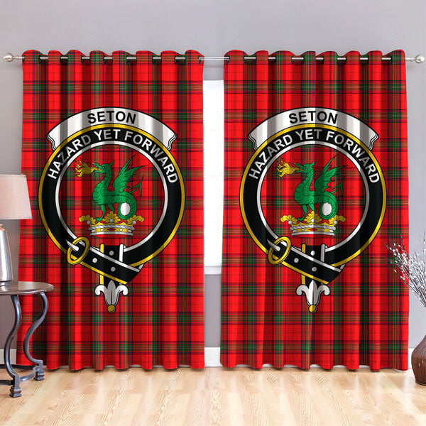 Seton Modern Clan Badge Tartan Classic Window Curtain