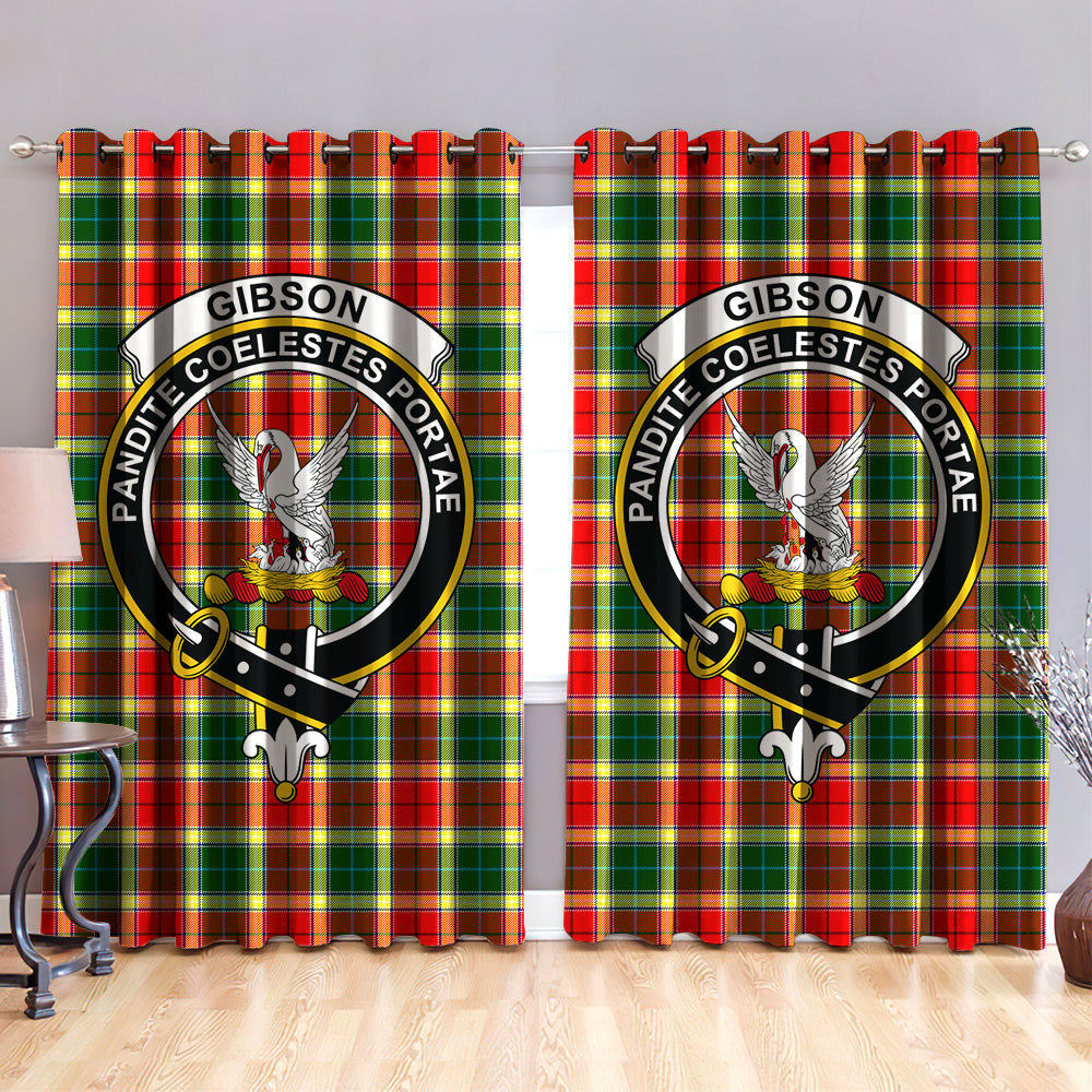 Gibbs Clan Badge Tartan Classic Window Curtain