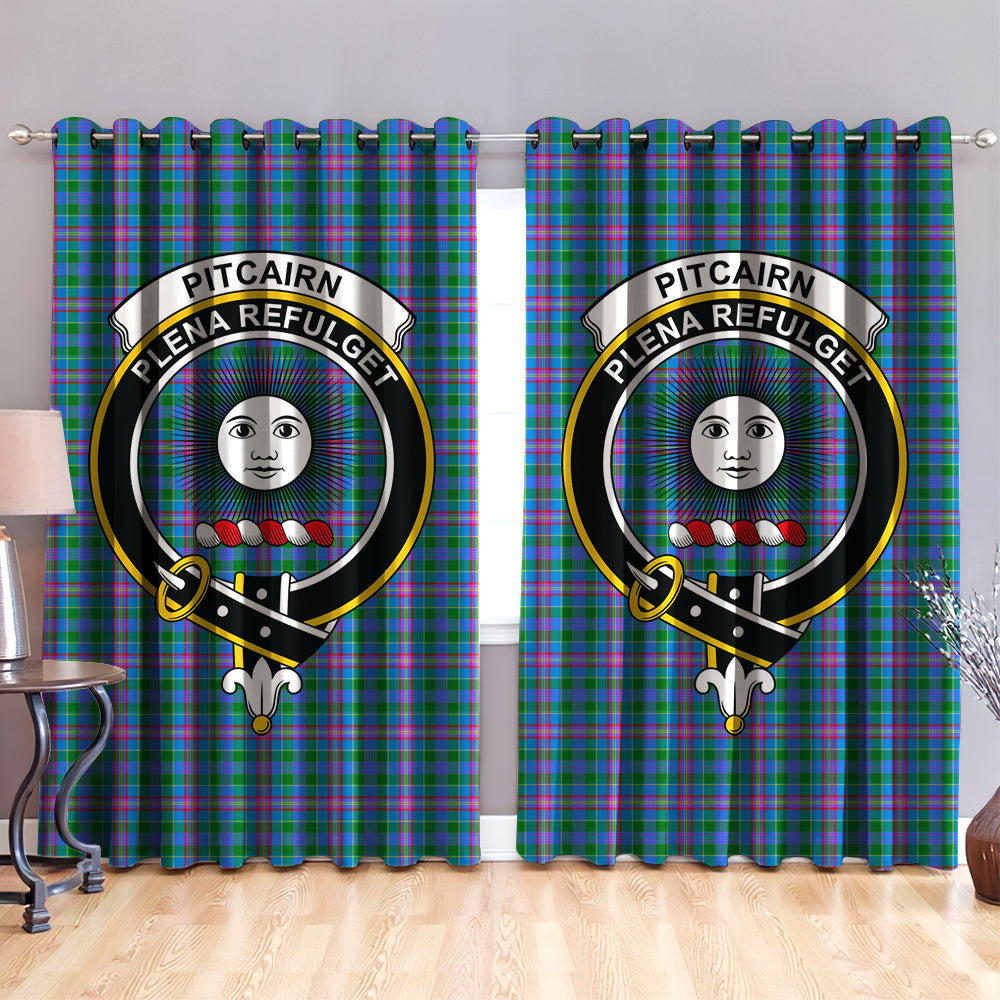 Pitcairn Hunting Clan Badge Tartan Classic Window Curtain