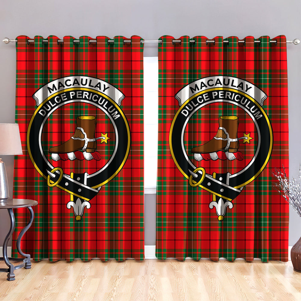 MacAulay Modern Clan Badge Tartan Classic Window Curtain