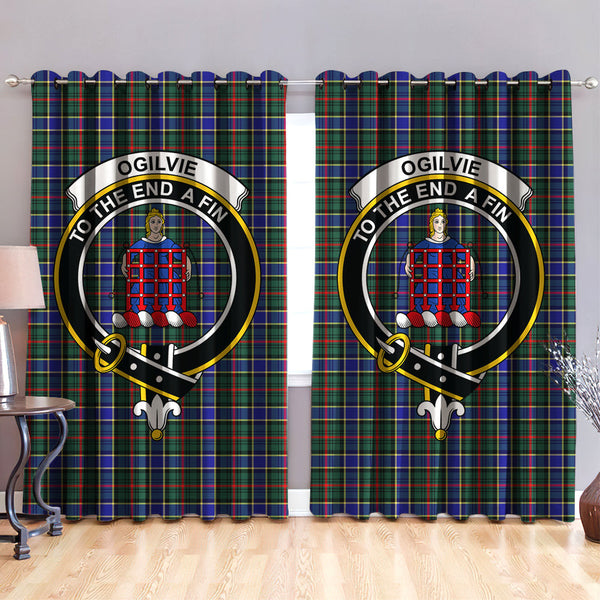 Ogilvie Hunting Modern Clan Badge Tartan Classic Window Curtain