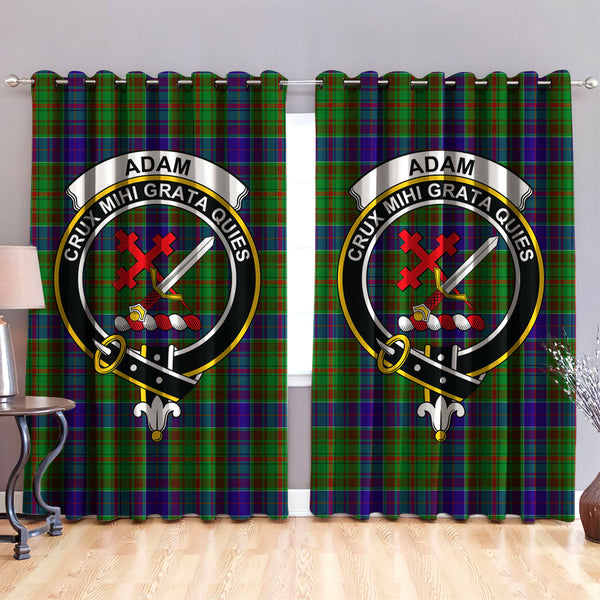 Adam Clan Badge Tartan Classic Window Curtain