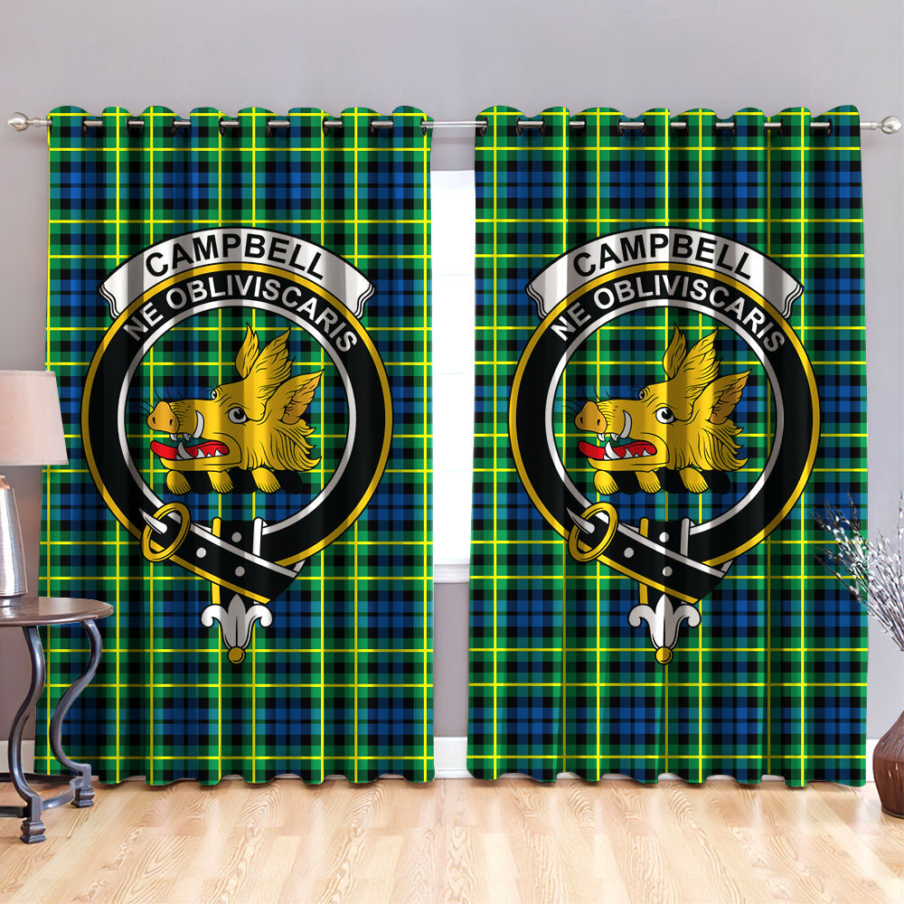 Campbell of Breadalbane Ancient Clan Badge Tartan Classic Window Curtain