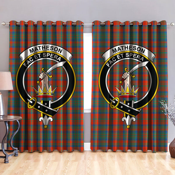 Matheson Ancient Clan Badge Tartan Classic Window Curtain