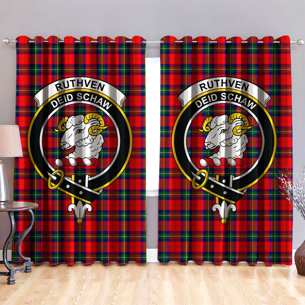 Ruthven Modern Clan Badge Tartan Classic Window Curtain