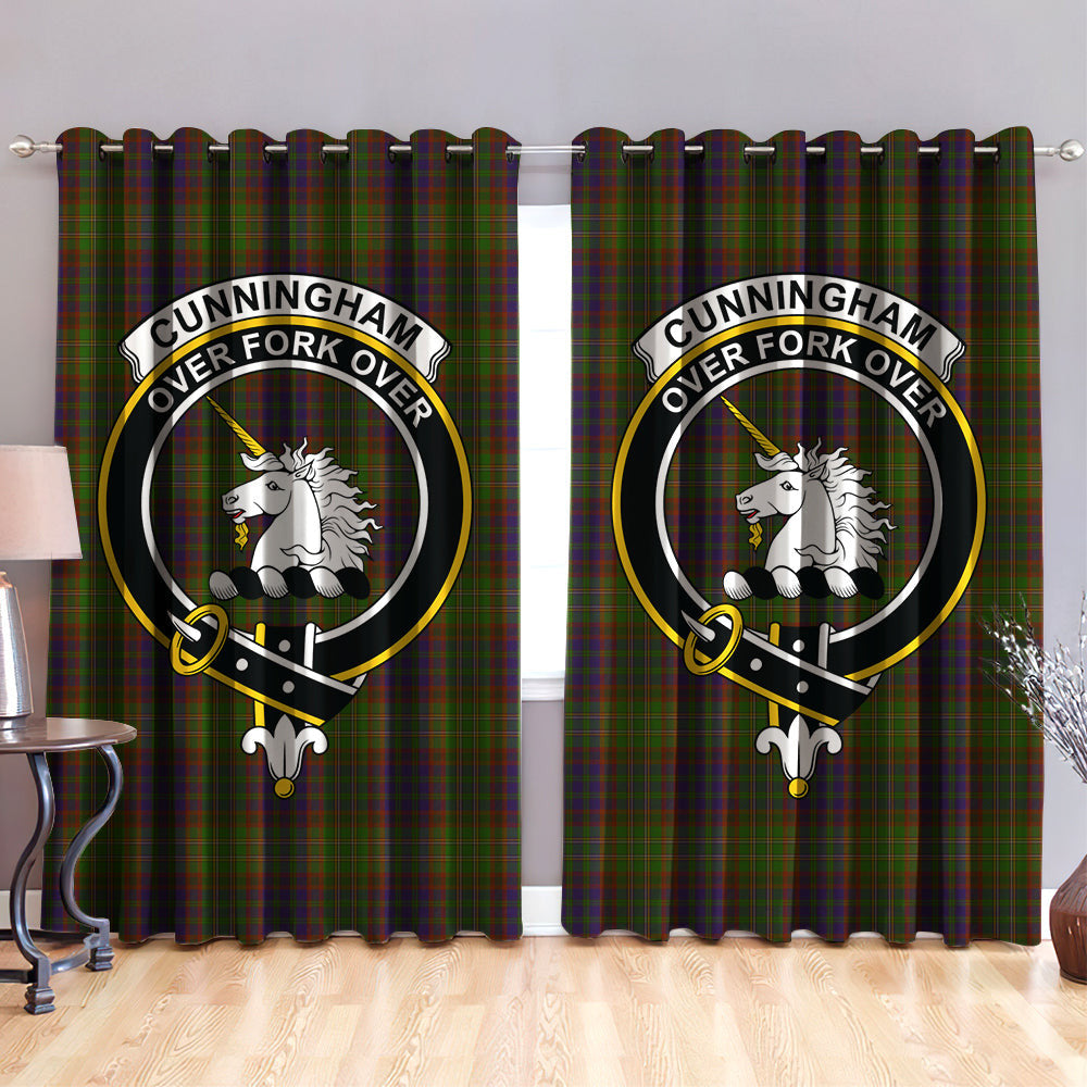 Cunningham Hunting Modern Clan Badge Tartan Classic Window Curtain