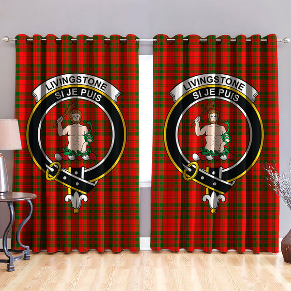 Livingstone Modern Clan Badge Tartan Classic Window Curtain