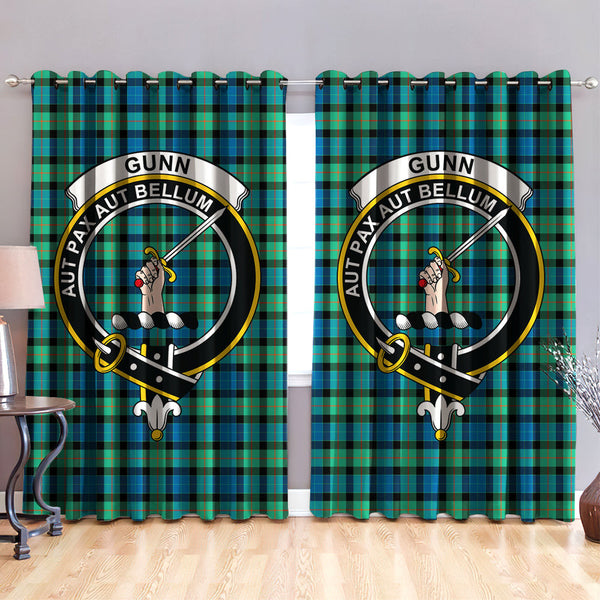 Gunn Ancient Clan Badge Tartan Classic Window Curtain